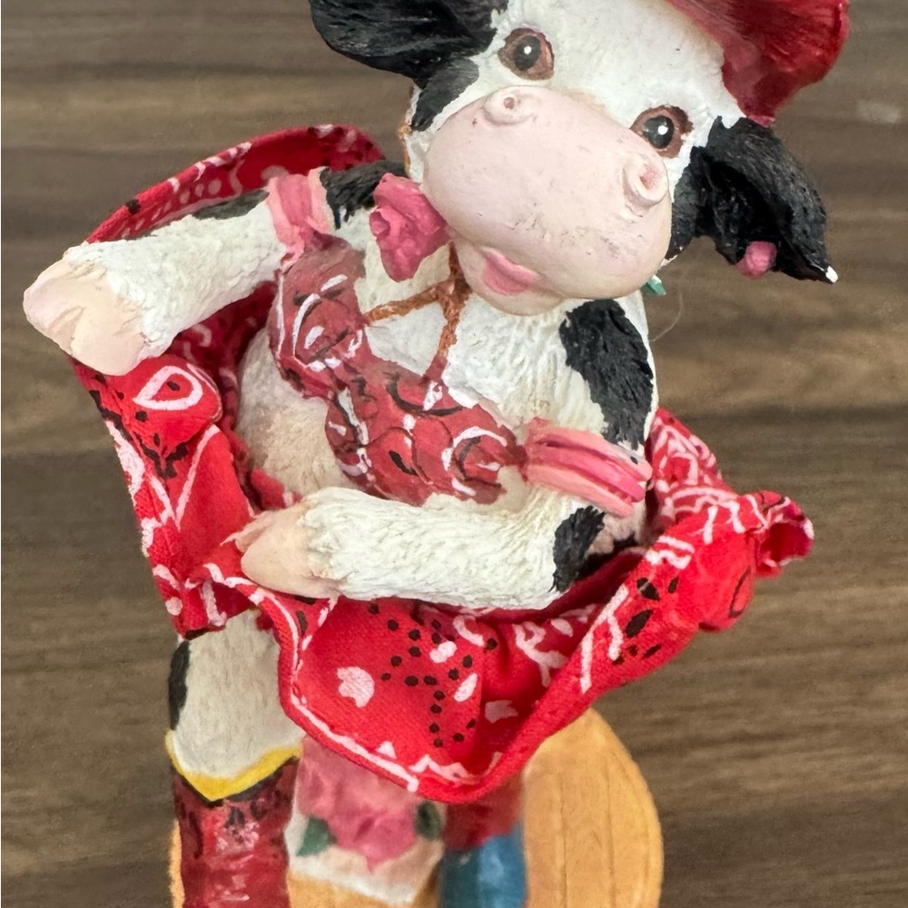 VTG RUSS Red and White Cowgirl Figurine